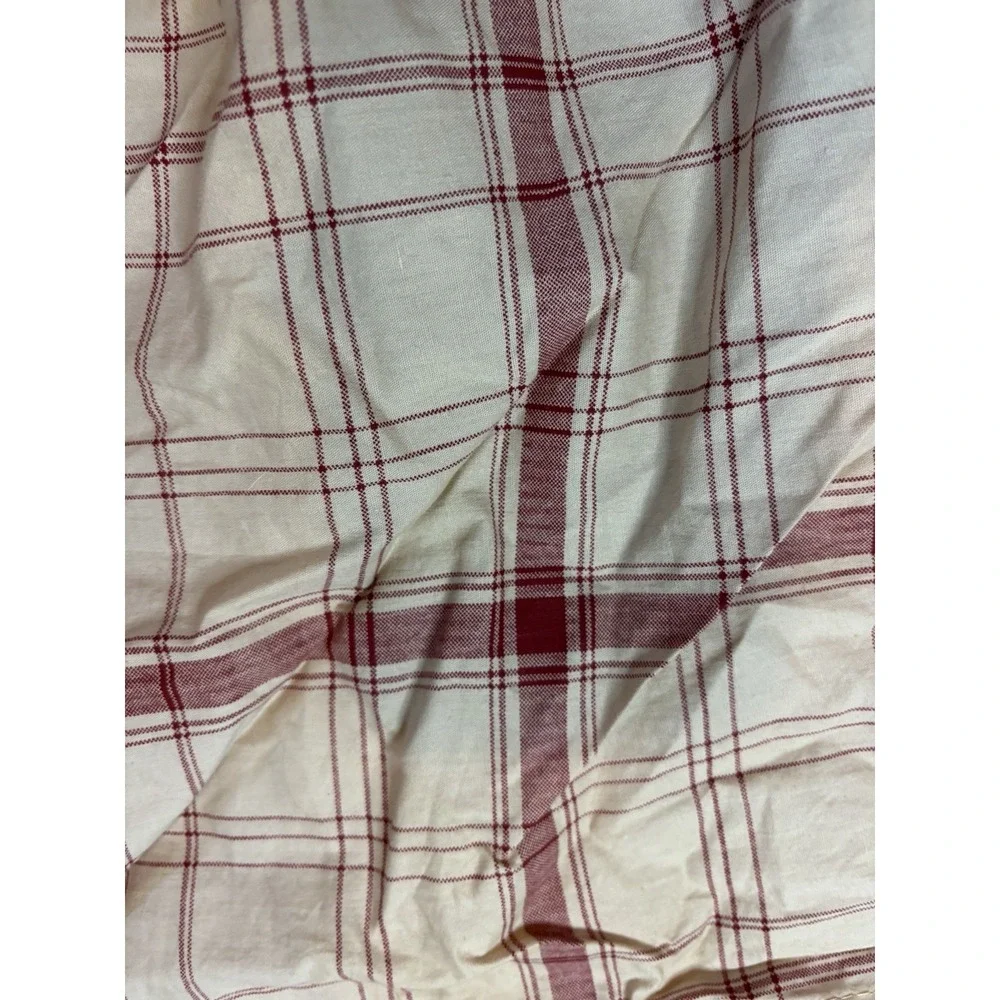 Mary Jane's Home Queen Bed Skirt Red Beige Plaid Country Cottage Farmhouse